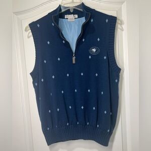 Martin Castle Pines Golf Club Collection Argyle ¼ Zip Sweater Vest Size Medium
